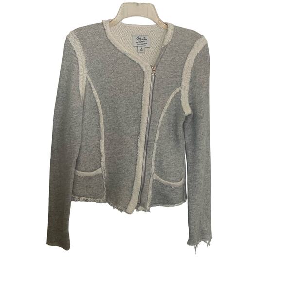 Lucky Lotus x Lucky Brand Grey Raw Hem Jacket M - Picture 2 of 10